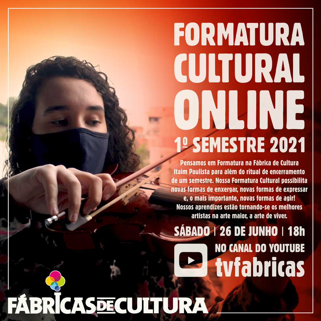Imagem com uma menina tocando um violino com um texto em arte com todas informações