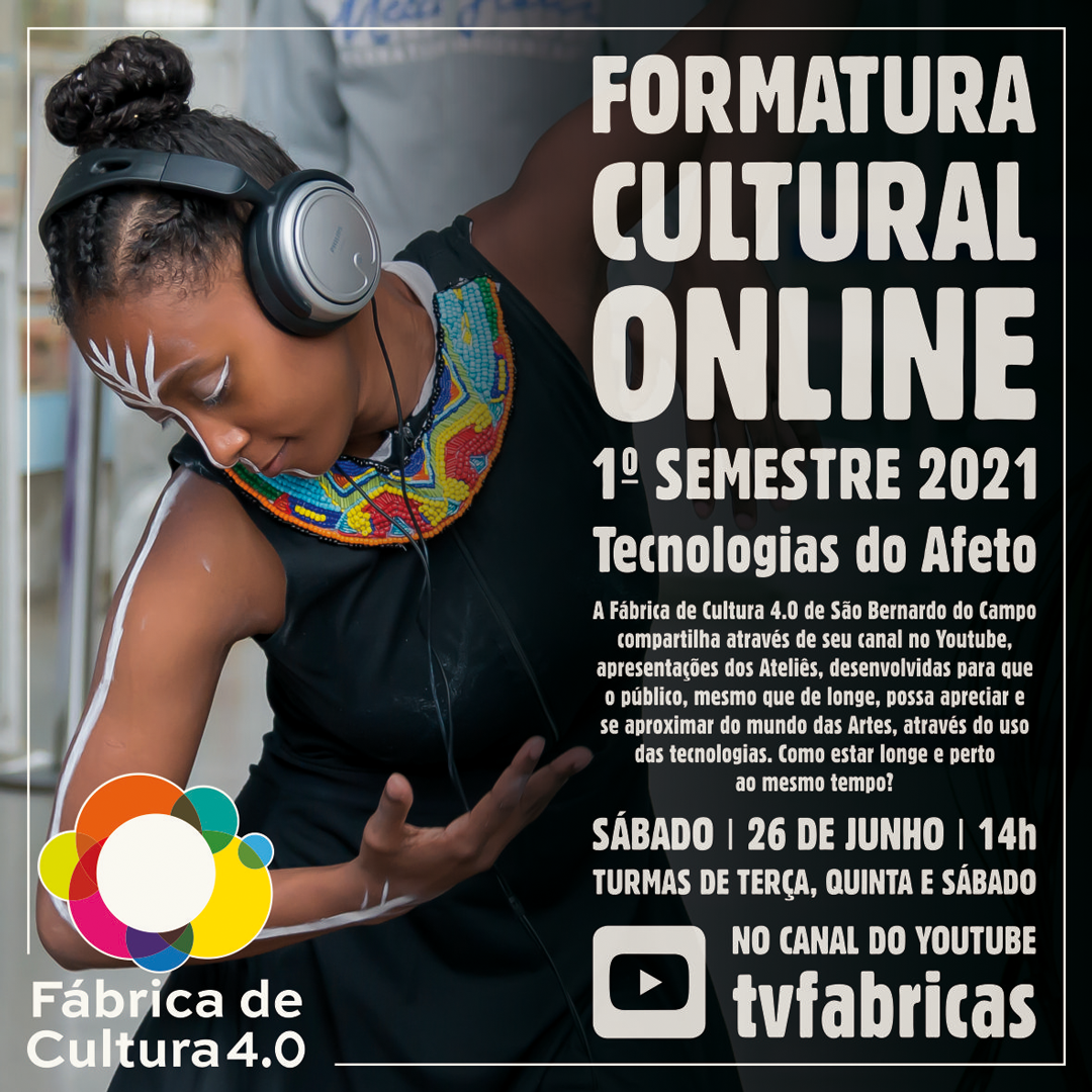 Imagem de uma menina em uma apresentação de dança com um texto em arte com todas informações