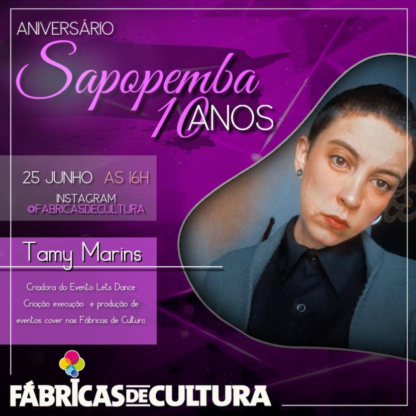 Arte com Imagem da artista com um texto com todas informações sobre a live