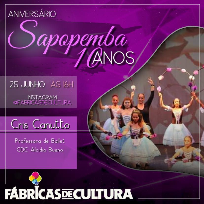 Arte com Imagem de bailarinas em uma apresentação de ballet com um texto com todas informações sobre a live