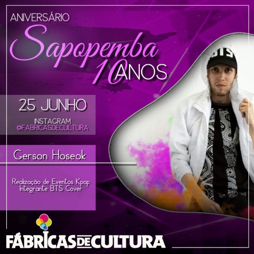 Arte com Imagem do artista com um texto com todas informações sobre a live