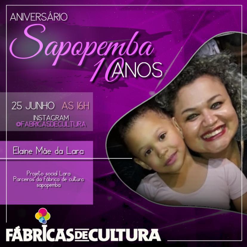 Arte com Imagem da artista com uma menina com um texto com todas informações sobre a live