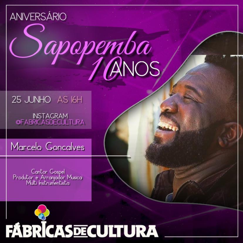 Arte com Imagem do artista com um texto com todas informações sobre a live