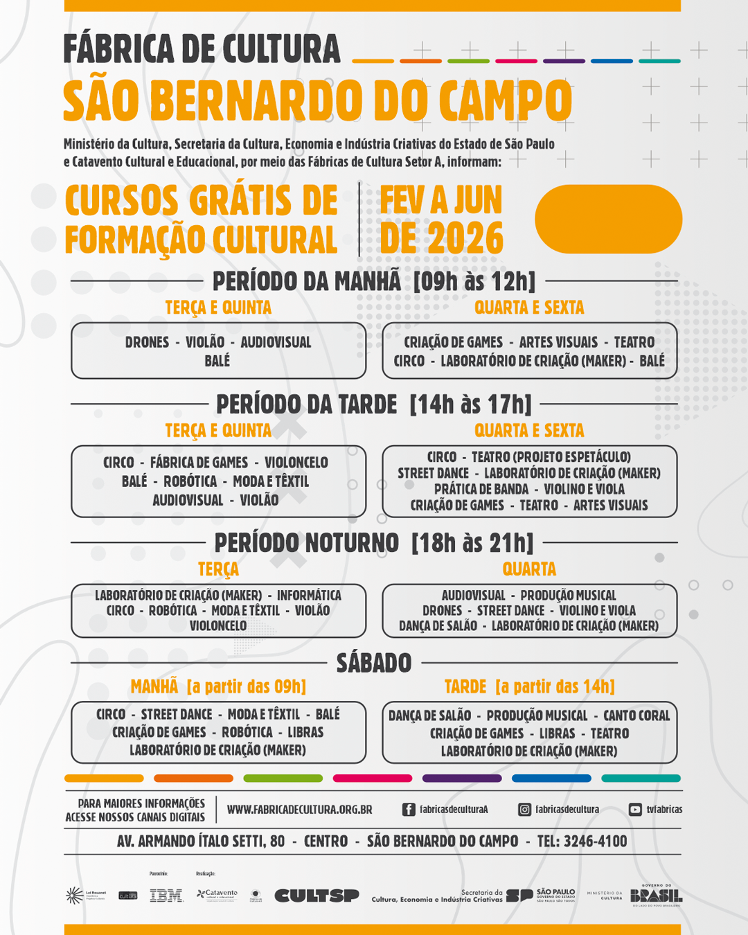 grade de cursos