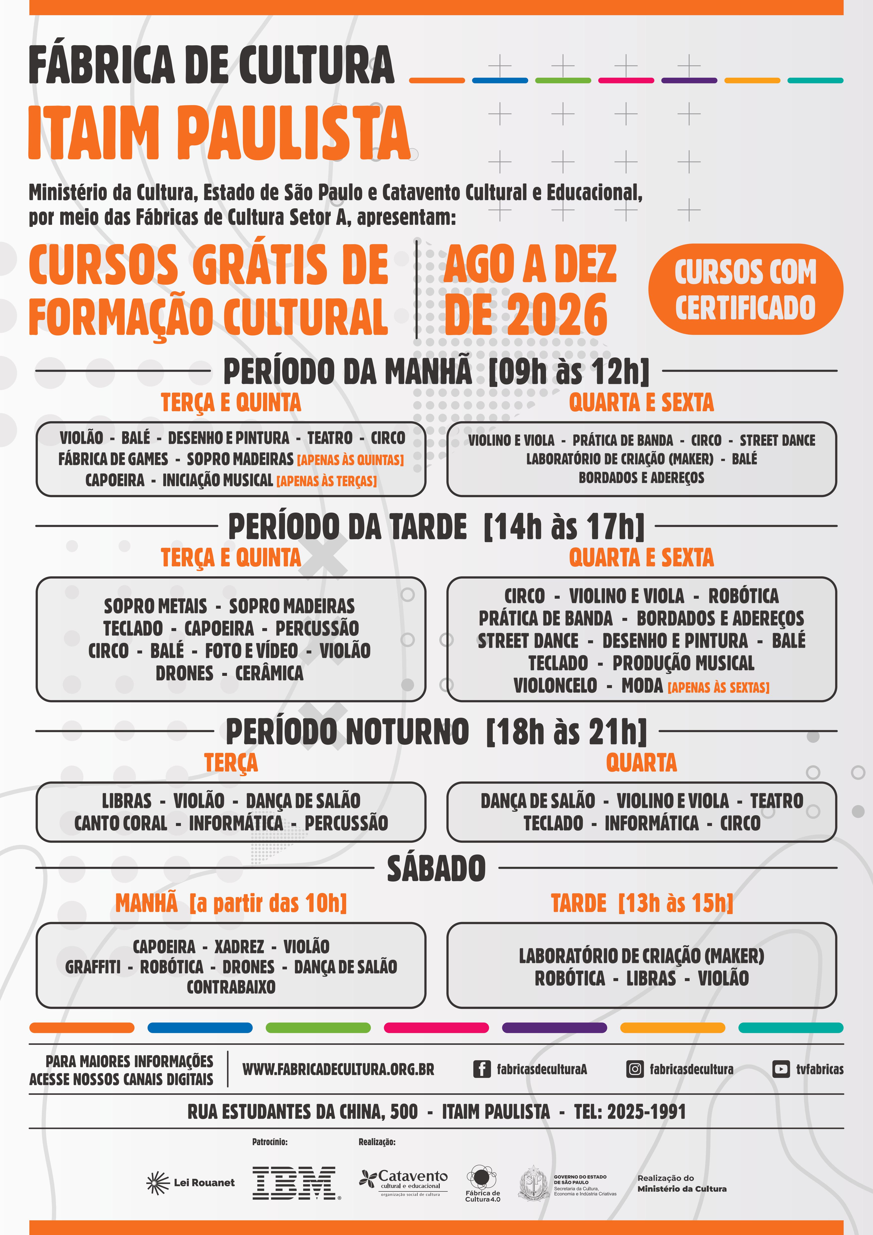 grade de cursos