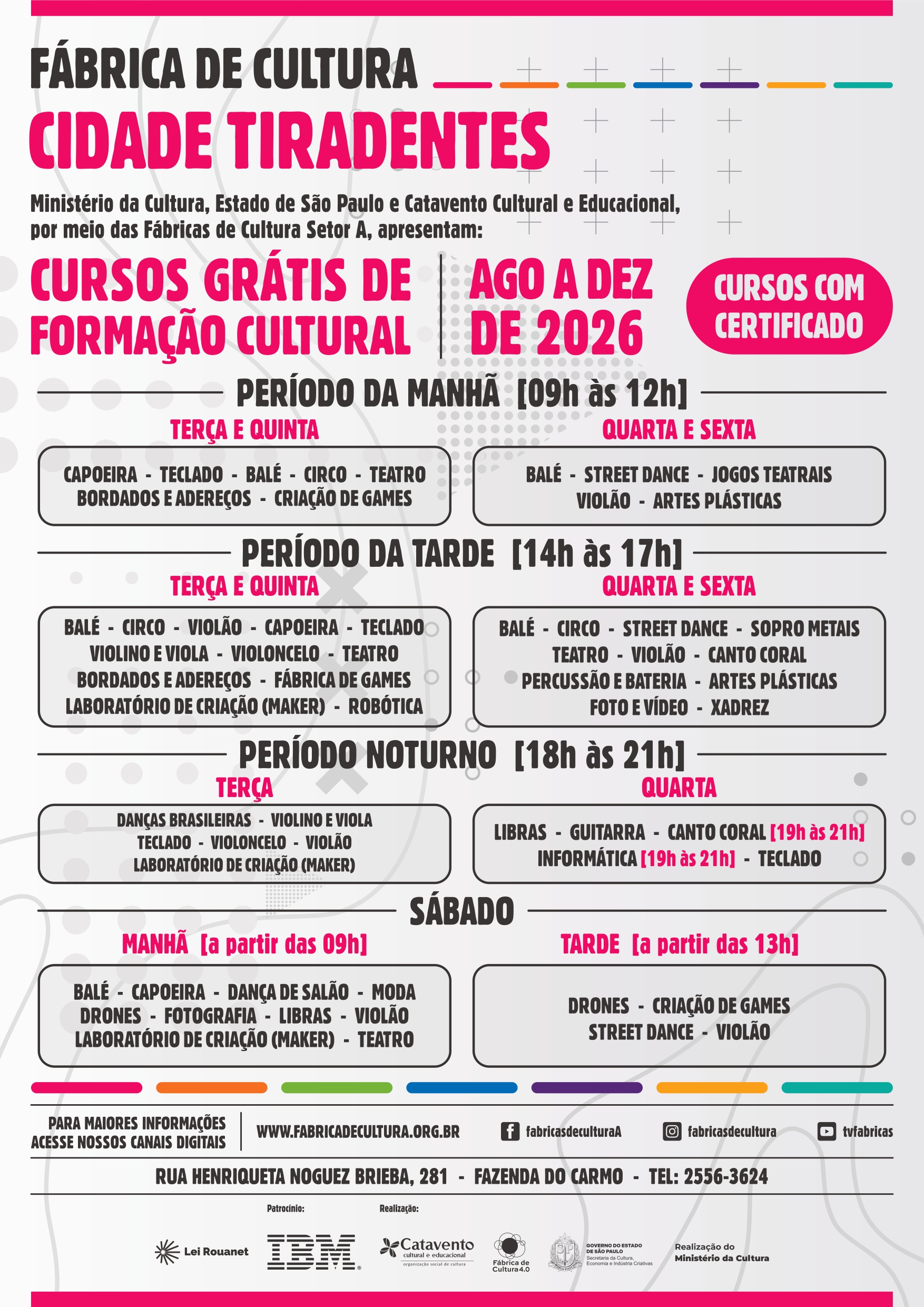 grade de cursos