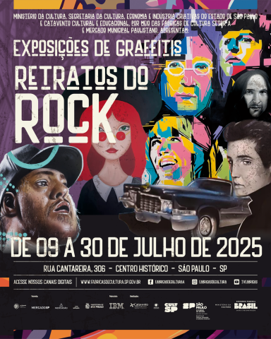 EXPOSIÇÃO “RETRATOS DO ROCK” - 09 a 30 de julho 2025