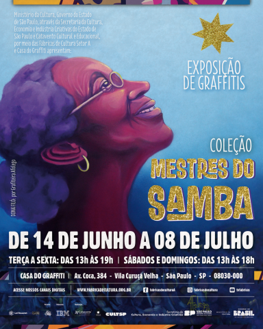 fundo azul e uma mulher rosa com letras amarelas