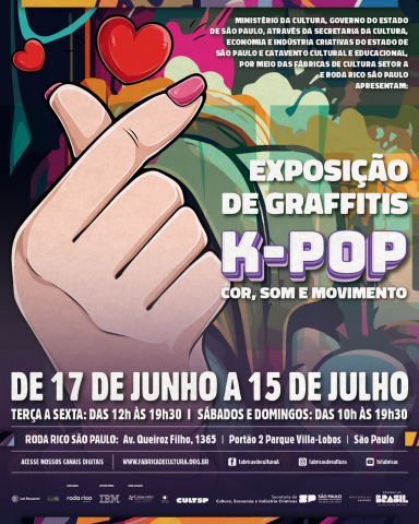 um desenho de mão fazendo um coração coreano com a ponta dos dedos