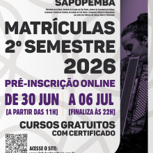 Imagem com descritivo sobre as matrículas do 2º semestre