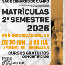 Imagem com descritivo sobre as matrículas do 2º semestre